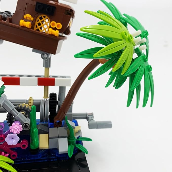 ENJBRICK Pirates Ship Building Kit Compatible with Lego for Adutls,Cute Animal Building Toy for Girls and Boys 8-14 Years Up 448 pcs