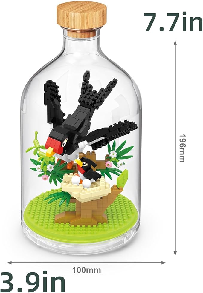 Thcbme Bird Animals Building Block Toy Set, Parrot, Swallow, Eagle, Creative Set To Build And Display, Compatible With Lego 6254100 Building Accessory, Great Gift For Kids With Ages 6+(Swallow 365pcs)