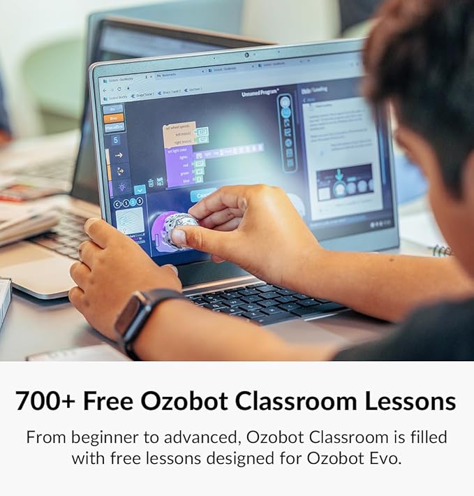 Evo Classroom Kit (12 Bots): Interactive Coding Robot, Kids Ages 5+, Includes 12 Evo Robots, Color Code Markers, Charging Cradle, Bot Stickers, Access to 700+ STEAM Lessons, Educators & Parents