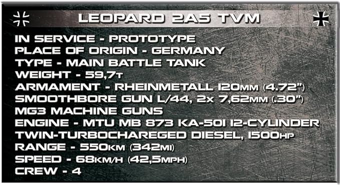 COBI Armed Forces Leopard 2A5 TVM German prototype tank