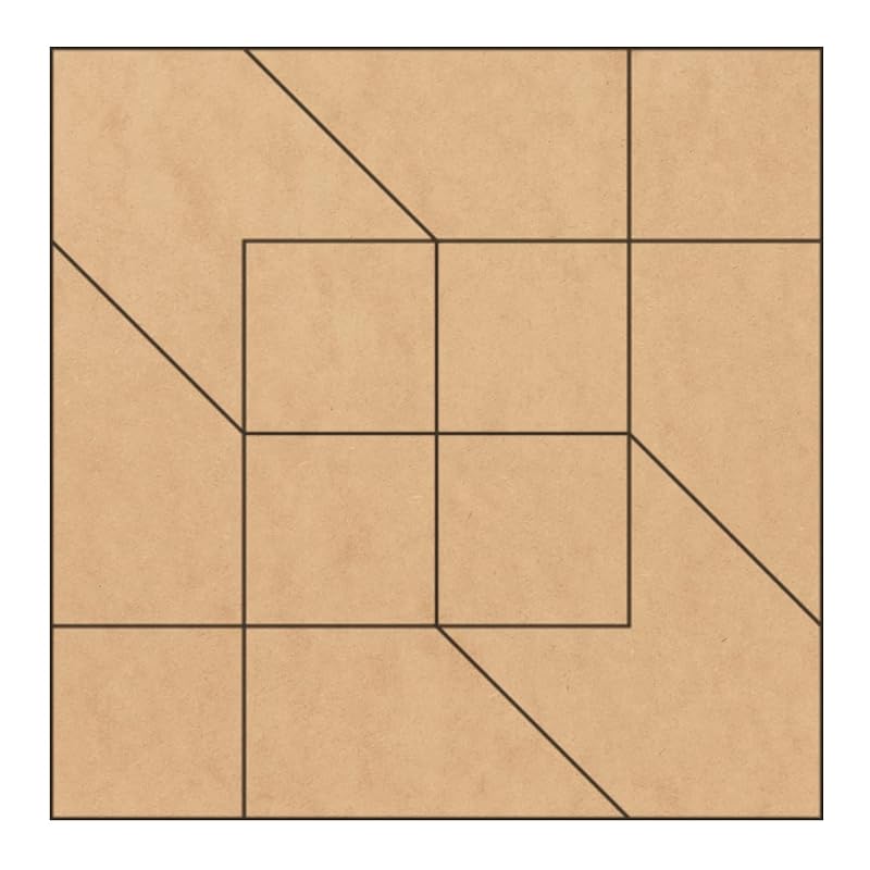 Unfinished Barn Quilt Square Wooden Sign, Country Decor Canvas Quilts Blocks (6 inches, Road to Oklahoma)