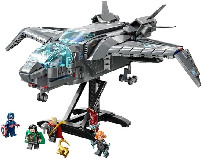LEGO Marvel The Avengers Quinjet 76248, Spaceship Building Toy Set with Thor, Iron Man, Black Widow, Loki and Captain America Minifigures, Infinity Saga