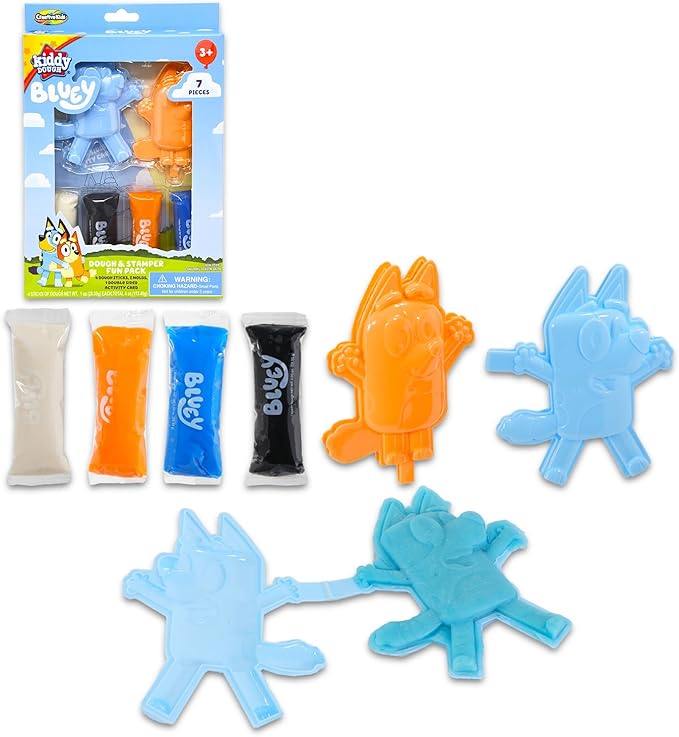 Bluey Dough Super Set - Bundle with Bluey Dough Tubs, Dough Sticks, Character Molds for Boys, Girls Plus Stickers | Bluey Sensory Dough Variety Pack for Kids