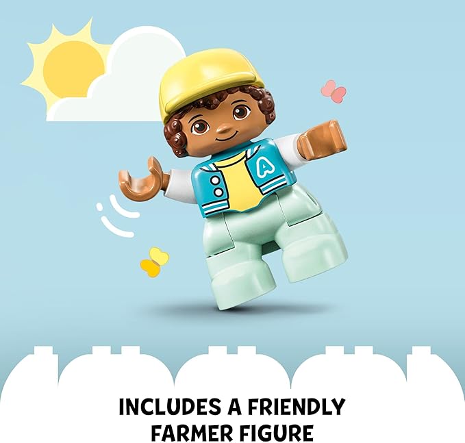 LEGO DUPLO My First Fruit and Vegetable Tractor Toy 10982, Stacking and Color Sorting Toys for Babies and Toddlers Ages 1 .5-3 Years Old, Educational Early Learning Set