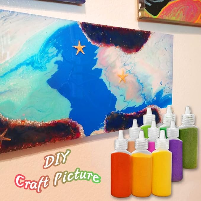 Dshengoo 36 Colors Art Sand,DIY Arts and Crafts Sand Kit,Scenic Sand Kits for Kid's Painting,DIY Drawing,Wedding Decoration,Vase Glass Sand,1.25oz Bottles,36pack