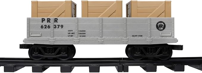 Lionel Battery-Operated Pennsylvania Flyer Freight Toy Train Set with Bluetooth, Locomotive, Train Cars, & Track with Authentic Train Sounds, Lights, & Water Vapor Smoke Effects for Kids 4+