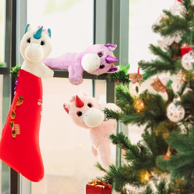Unicorn Slap Bracelets Wrist Hugger Gift- Stuffed Animals Huggable Plush Toy for Kids and Teens, Toddler Bed and Stroller Toys, Pink,8.5"