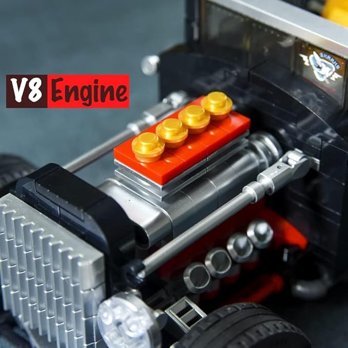 RiceBlock Champion Car Building Toys Gifts for Kids Boys Aged 7-14, Retro Car Building Blocks Sets, 452 Pieces DIY Building Kit Compatible with Lego Sets