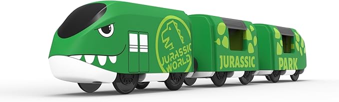 Toy Train Set for Wooden Tracks, Battery Operated Train for Toddlers, Motorized Train with Dinosaur Train for Kids, Electric Train Toy Compatible with Thomas & Friends, Brio