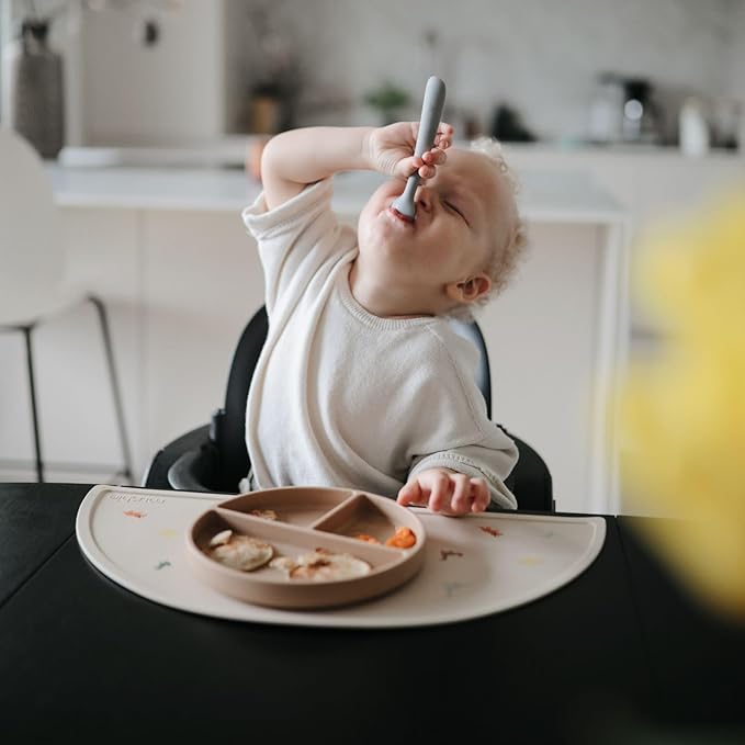 mushie Silicone Baby Feeding Spoons | 2 Pack (Daffodil)