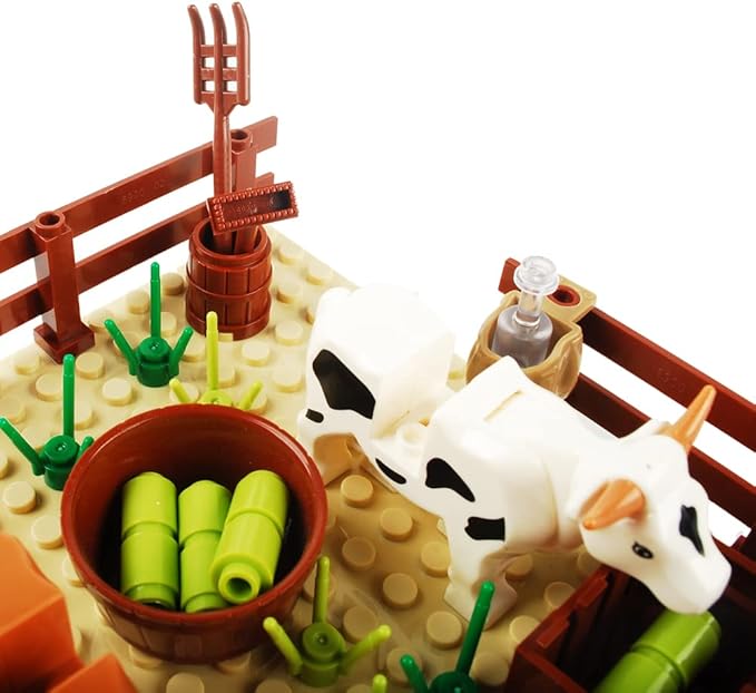 Farm Field Set Building Blocks Plant Animal Crops Building Bricks Kit DIY Building Set Compatible All Major Brands (#A)