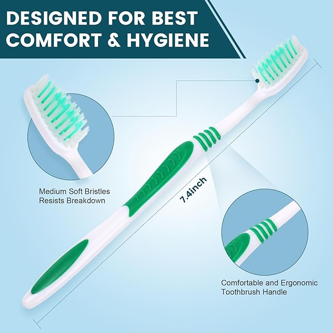 Navona 200 PCS Premium Individually Wrapped Bulk Toothbrush Pack, Disposable Toothbrush, Soft Toothbrush for Adult or Kid, Soft Bristle Toothbrush, Ergonomics Handle, Perfect for Travel,Hotel,Donation