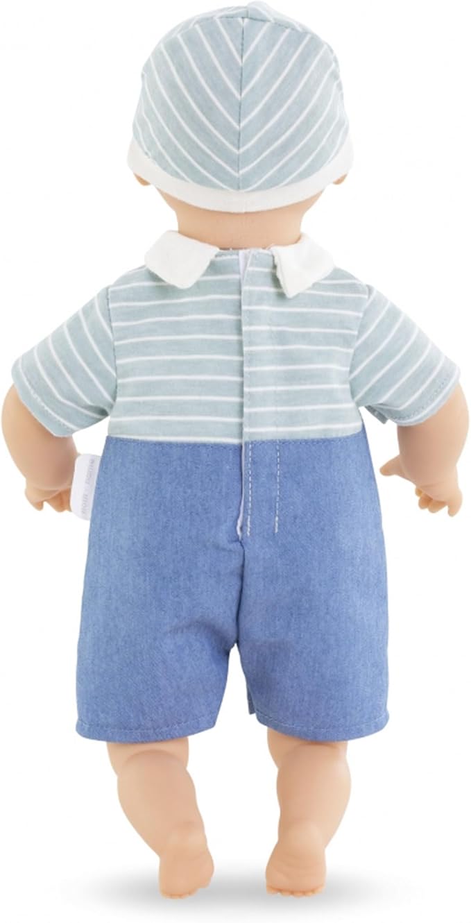 Corolle Bébé Calin Mael Boy Baby Doll - 12" Soft Body Doll with Blue Outfit, Sleeping Eyes That Open and Close, Vanilla Scented, Mon Premier Poupon Collection for Ages 18 Months and up