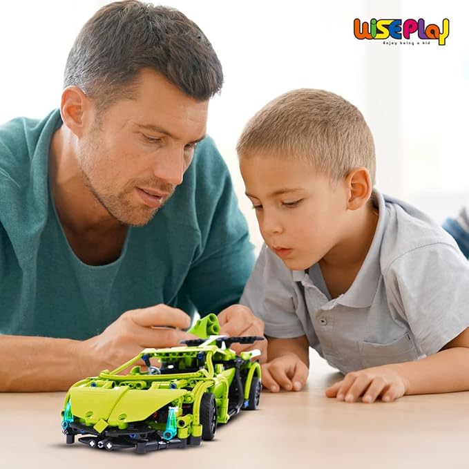 WISEPLAY Remote Control Car Building Kit, 453PCS Stem Toy for Kids Age 8-10, Great RC Car for 10-Year-Old Boys & Girls, Excellent Gift Idea