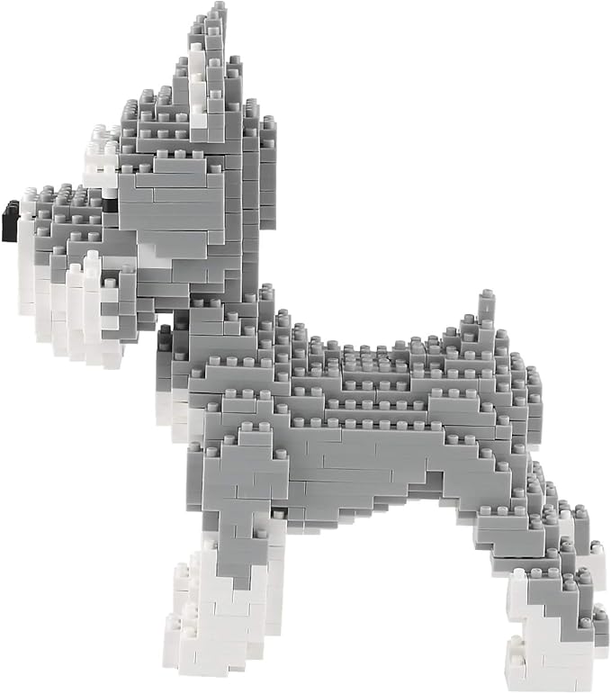 Larcele Dog Micro Building Blocks Pet Mini Building Toy Bricks,880 Pieces KLJM-02 (Schnauzer)