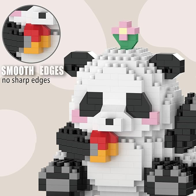 Mini Building Blocks- Waving Panda, Party Favors- Micro Blocks Panda Toy for Kids 6 7 8 9 10+, Mini Blocks Building Sets for Adults, Easter/Birthday for Boys and Girls(538PCS)