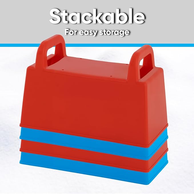 Superio Snow Brick Maker Igloo Fort Block Form Outdoor Winter Snow Toys Sand Castle Building Kit for Adults and Kids Sandbox, Beach, Sand Toys (Red, 2)