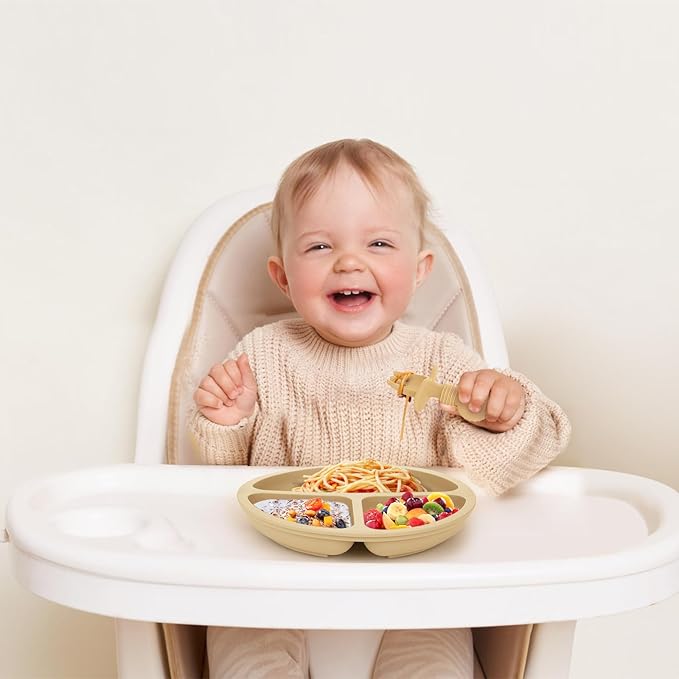 6 Pack Baby Spoons and Forks Set, Silicone First Stage Self Feeding Infant Toddler Utensils, BPA Free, Baby Led Weaning Feeding Supplies for Baby Essentials