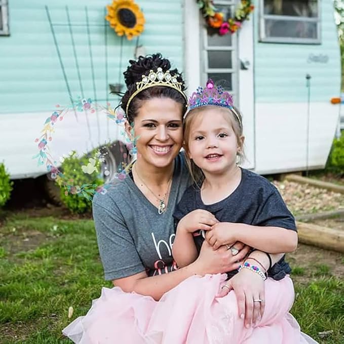 Princess Mermaid Costume Dress up Accessories for Girls Mermaid Gloves Tiara Crown Necklace Wand Earrings Bracelet Ring Princess Halloween Cosplay Accessories Christmas Gifts Set (Purple Mermaid)