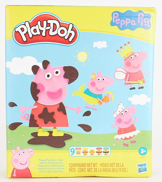 Play-Doh Peppa Pig Stylin' Set, Peppa Pig Playset with 9 Cans and 11 Tools, Peppa Pig Toys for 3 Year Old Girls and Boys and Up