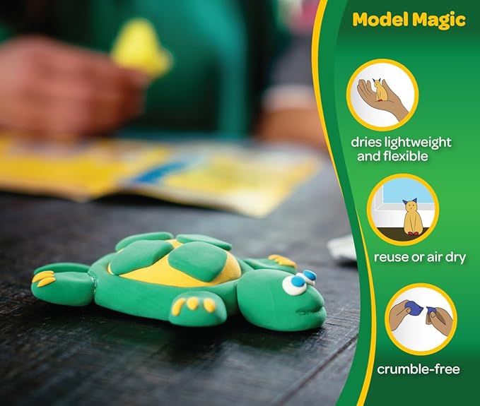 Crayola Model Magic White, Modeling Clay Alternative, Reusable Sculpting Material, Air Dry, Kids Arts & Crafts Supplies, 2lb Bucket, Easter Crafts
