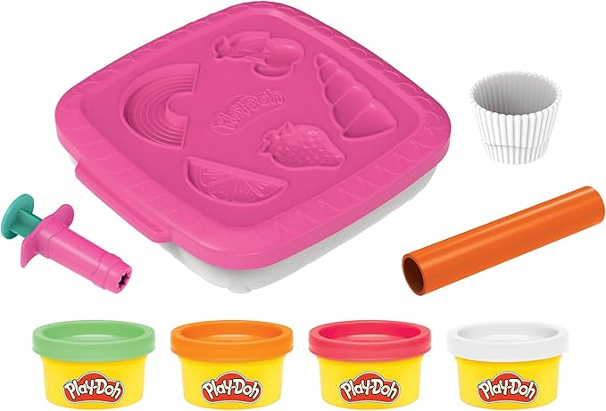 Play-Doh Create ‘n Go Cupcakes Playset, 4 Colors & Storage Container, Play Food Sets, Easter Basket Stuffers, Preschool Toys, Kids Arts & Crafts, Ages 3+