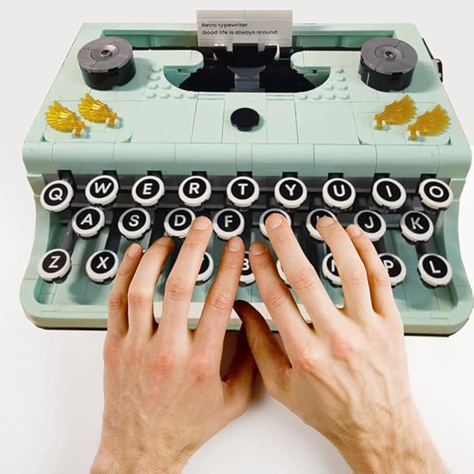 ENHANA Ideas Retro Typewriter Building Blocks Toys Model,STEM Building Idea Set,Best Nostalgic Gift for 6+ Year Old Kids or Adults,820PCS