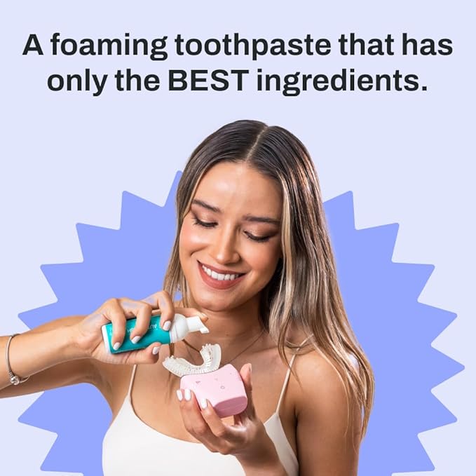 autobrush Original Mint Flavor Fluoride-Free Foaming Toothpaste for Adults, Whitening & Deep Cleaning, Travel Friendly, Anti-Cavity, Foam Toothpaste (3 Pack)