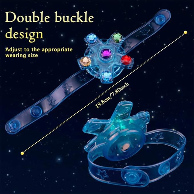 12pack LED Light Up Fidget Spinner Bracelets, Glow in The Dark Party Favors for Kids 4-8 8-12, Treasure Box Toys for Classroom, Birthday Gifts, Pinata Goodie Bags Stuffers