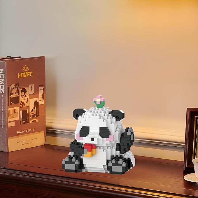 Mini Building Blocks- Waving Panda, Party Favors- Micro Blocks Panda Toy for Kids 6 7 8 9 10+, Mini Blocks Building Sets for Adults, Easter/Birthday for Boys and Girls(538PCS)