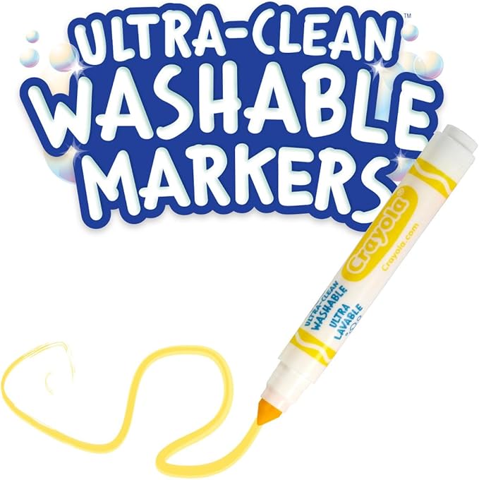 Crayola Ultra Clean Washable Markers (12 Boxes), Bulk Markers for Kids, 10 Broad Line Markers, Teacher Classroom Must Have
