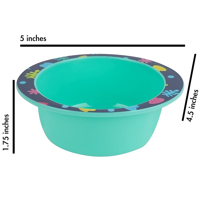 The First Years Baby Shark Dinnerware Set - Toddler Plates and Bowls Set - Includes 1 Toddler Plate, Toddler Bowl, and Toddler Fork and Spoon - 4 Count