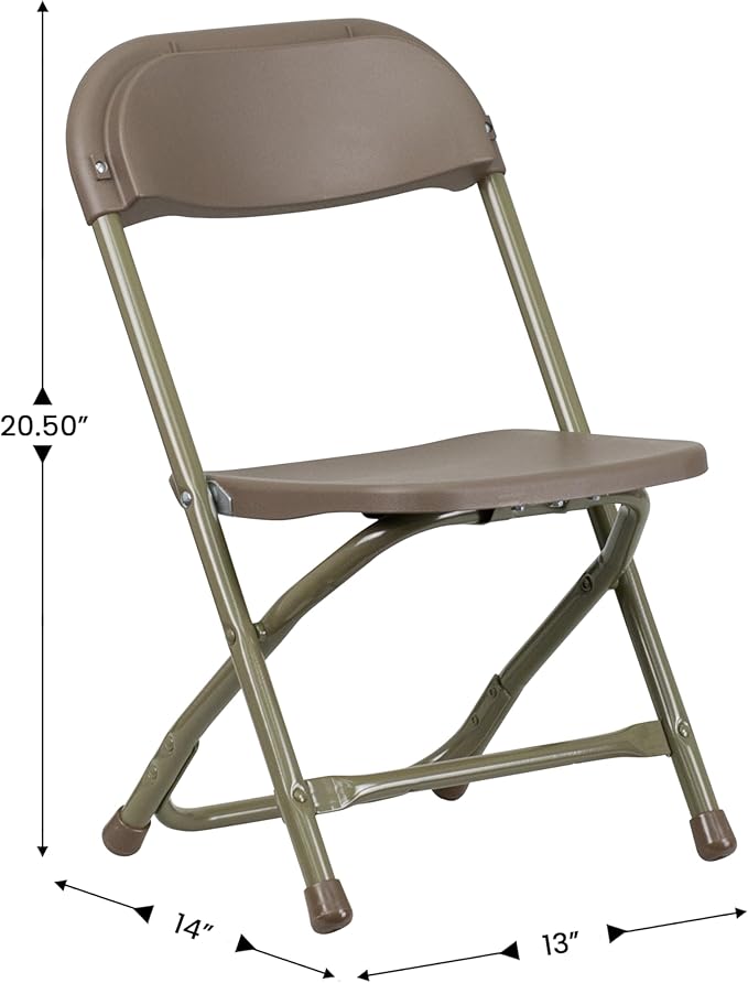 Flash Furniture 2 Pk. Kids Brown Plastic Folding Chair