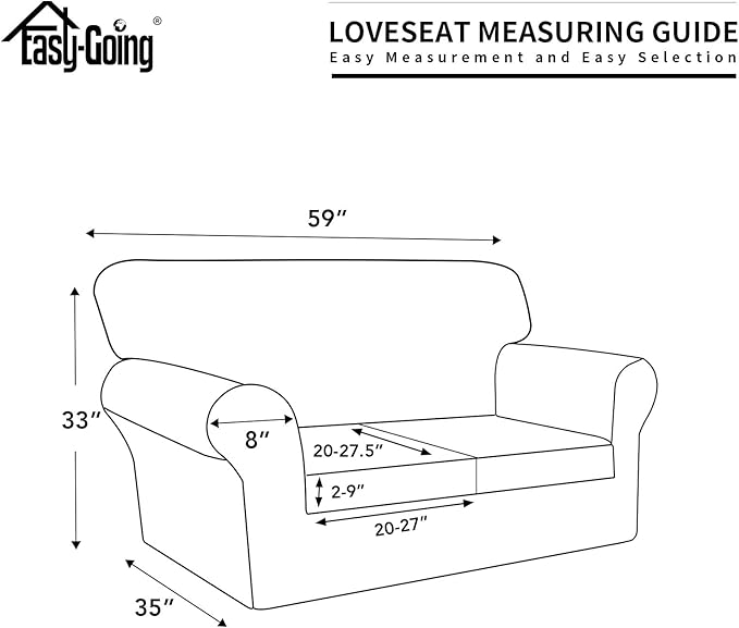 Easy-Going 100% Dual Waterproof Loveseat Cover Stretch Soft Couch Cover for Dogs, Sofa Slipcover for 2 Separate Cushion Couch Leakproof Furniture Protector for Kids, Pets Wine