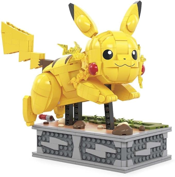 Mega Pokémon Building Toys Set Motion Pikachu with 1092 Pieces and Running Movement, for Adult Collectors