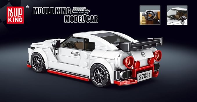 Mould King Speed Champion Nissan GTR Car Models Building Toys with Display Case, 27031 Model Car Kits Building Blocks, Race Car Building Sets, JDM Car Building Kits for Adults Kids 8+(356PCS)