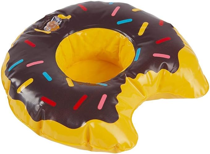 Smiffys 50886 Inflatable Donut Drink Holder Ring, Unisex Adult, Multi-Colour, One Size