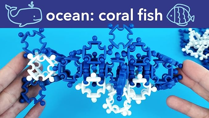 Ocean (90 pcs) Eco-Friendly 4D Educational STEM Building Toy for Creative Kids | Marine Life, Whale, Shark, Coral Fish, Manta Ray | Durable | Hours of Fun | Party Activities | Gift