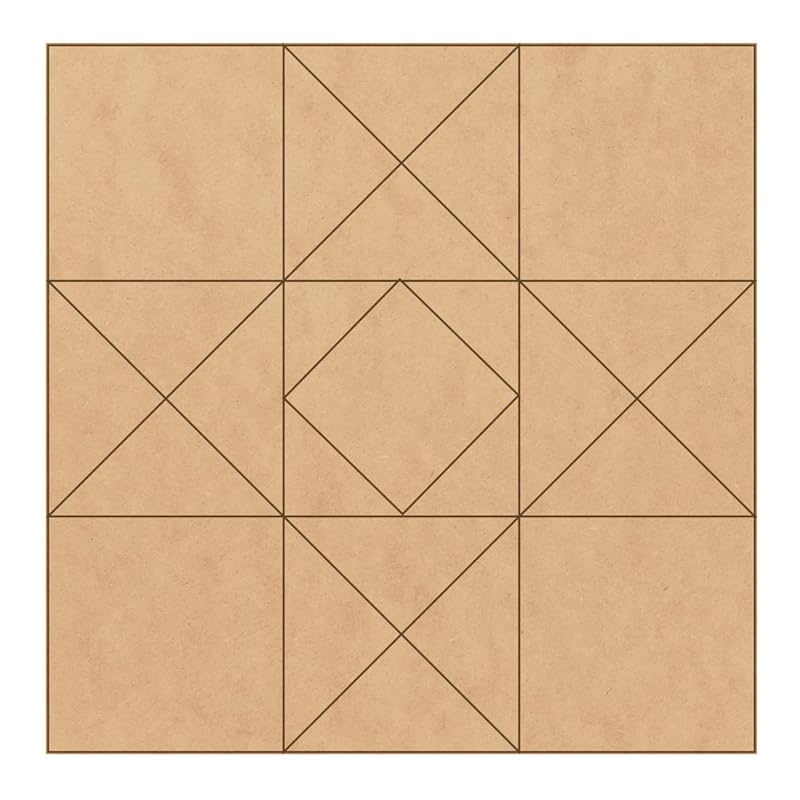 Unfinished Barn Quilt Square Wooden Sign, Country Decor Canvas Quilts Blocks (18 inches, Hourglass)