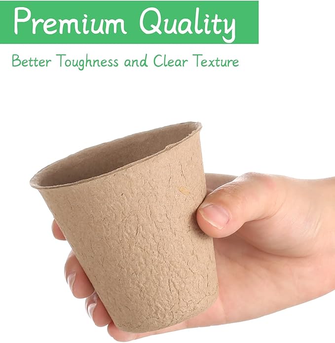 Ayfjovs Garden Paper Pot Craft Kit 15 Pack Flower Plant Spring Craft with 105 PCS Adhesive Foam Stickers and 15 PCS Paper Mache Pots, Flower Planting Growing Kit Science and Garden for Kids