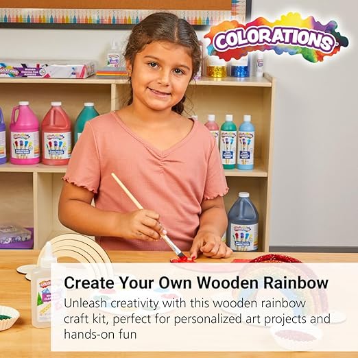Colorations Decorate Your Own Wooden Rainbow, Set of 6