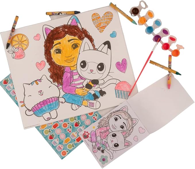 Innovative Designs Gabbys Dollhouse Creative Coloring Canvas Painting and Activity Set for Kids, 1000+ pcs