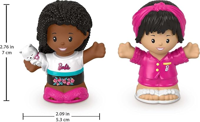 Fisher-Price Little People Toddler Toys Barbie Sleepover Figure Set with 2 Characters for Preschool Pretend Play Kids Ages 18+ Months