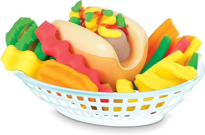 Play-Doh Kitchen Creations Spiral Fries Playset with 5 Cans of Modeling Compound Colors, Back to School Classroom Supplies, Play Food & Cooking Toys for Kids, Preschool Toys, Ages 3+