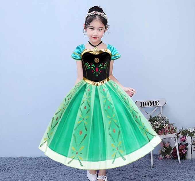 Princess Anna Costume Dress up Accessories for Girls Frozen Anna Cosplay Accessories Christmas Gifts Set Gloves Tiara Crown Necklace Wand Earrings Ring Princess Accessories