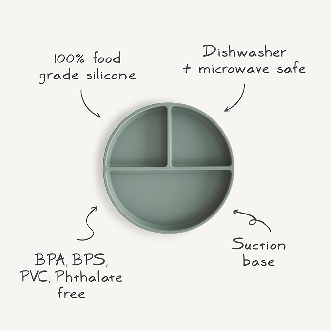 mushie Silicone Suction Plate | BPA-Free Non-Slip Design (Shifting Sand)