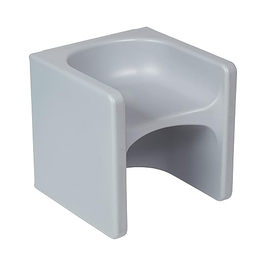 ECR4Kids Tri-Me 3-In-1 Cube Chair, Kids Furniture, Light Grey