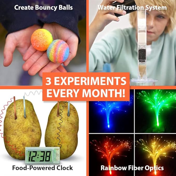 STEM Discovery Box 9 Month Subscription with 27 Total STEM Projects - Educational Science Technology Engineering Learning Lab - Kids Experiment Activity Build Sets - Girls & Boys Children Age 7 - Teen