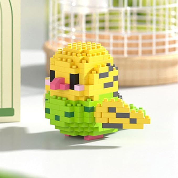 Birds Building Blocks for Adults Mini Building Blocks Birds Building Bricks Toy Micro Block Building Set Gift for Kids and Adults-253 PCS(Budgerigar A)
