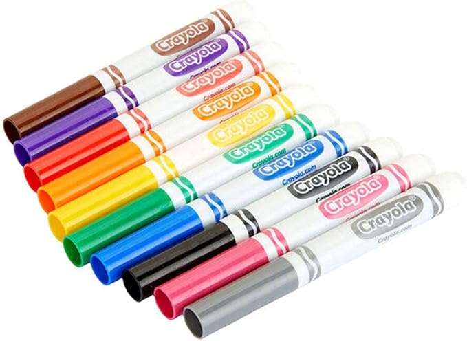 Crayola Broad Line Markers, Classic Colors 10 Each, 10 Count (Pack of 1)